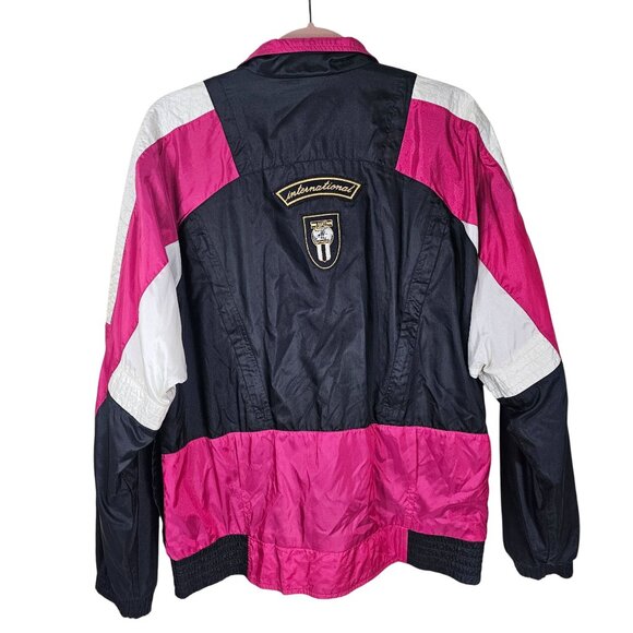 Vintage 90s Nike International Windbreaker Jacket M Pink & Black Retro Casual - Picture 2 of 12